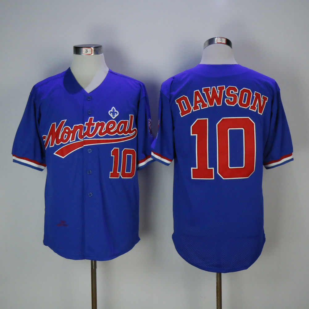 Men Montreal Expos #10 Dawson Blue Throwback MLB Jerseys->more jerseys->MLB Jersey